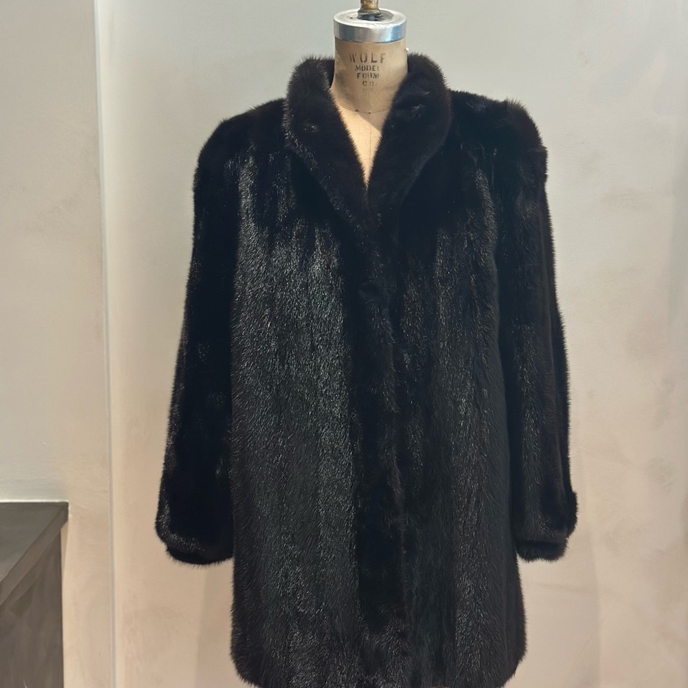 Saga Furs Black/Brown mink coat